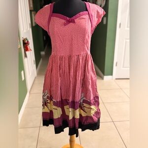 Pink and Purple Dress with Graphic Hem